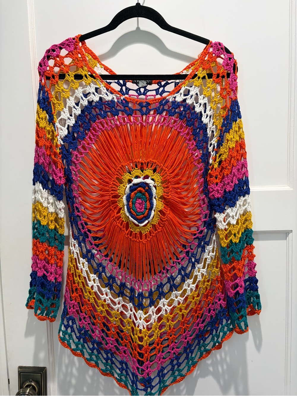 VENUS Orange Blue Pink Crochet Cover-Up